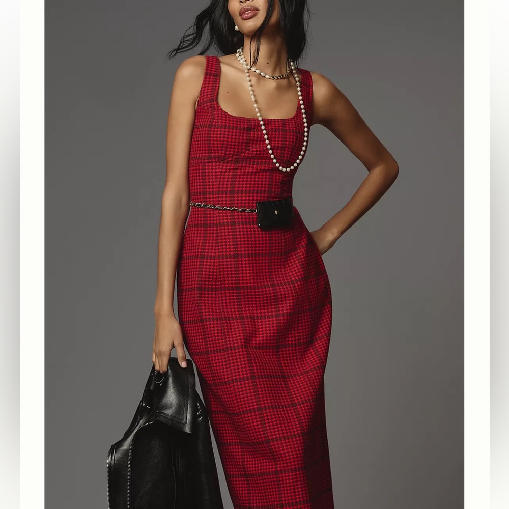 Anthropologie Twill Slim Midi